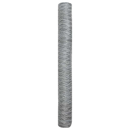 vidaXL Hexagon Fence 1 x 100 m Galvanised steel Silver 6
