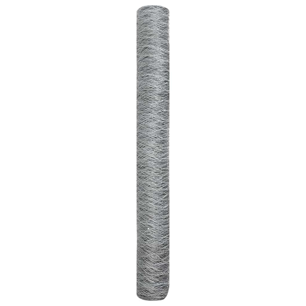vidaXL Hexagon Fence 1.2 x 100 m Galvanised steel Silver 6