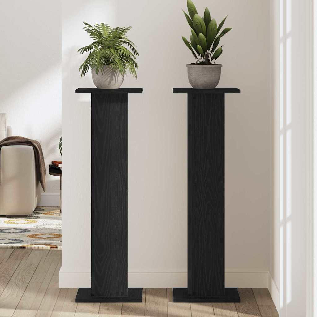 vidaXL Plant Stand 2 pcs Black Oak 30 x 30 x 95 cm Engineered wood 4