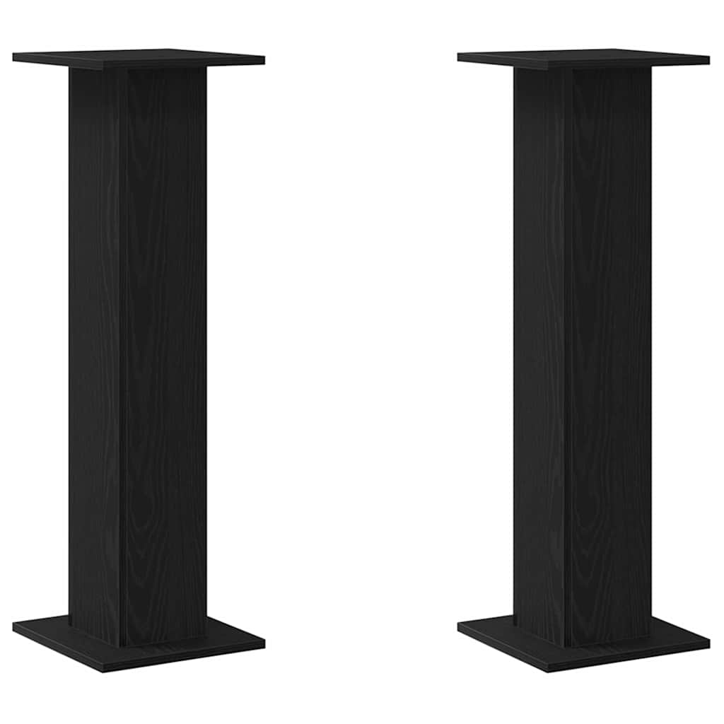 vidaXL Plant Stand 2 pcs Black Oak 30 x 30 x 95 cm Engineered wood 2