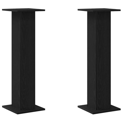 vidaXL Plant Stand 2 pcs Black Oak 30 x 30 x 95 cm Engineered wood 2