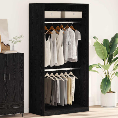 vidaXL Wardrobe Black Oak 100 x 50 x 200 cm Engineered Wood 1