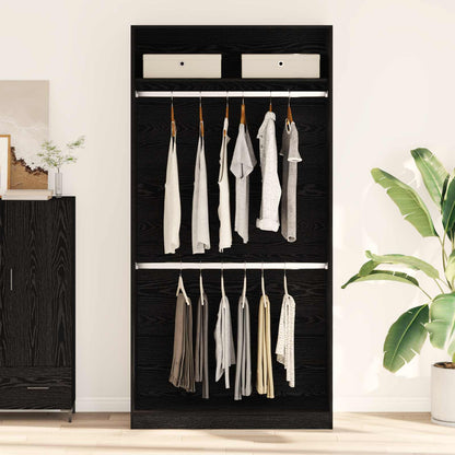 vidaXL Wardrobe Black Oak 100 x 50 x 200 cm Engineered Wood 5
