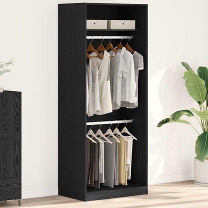 vidaXL Wardrobe Black Oak 80 x 50 x 200 cm Engineered Wood 1