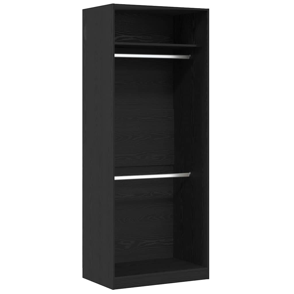 vidaXL Wardrobe Black Oak 80 x 50 x 200 cm Engineered Wood 2
