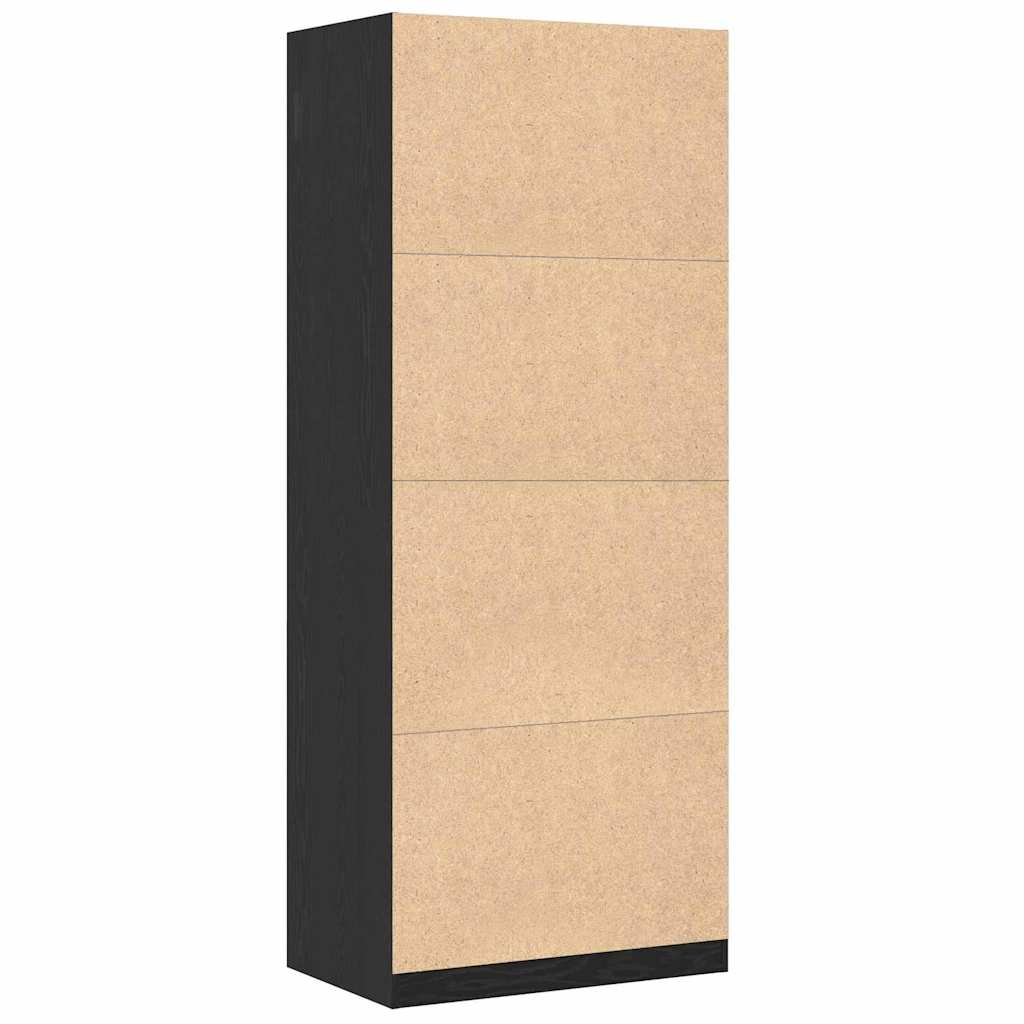 vidaXL Wardrobe Black Oak 80 x 50 x 200 cm Engineered Wood 5