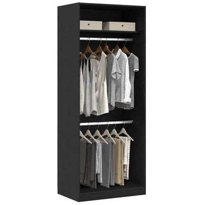 vidaXL Wardrobe Black Oak 80 x 50 x 200 cm Engineered Wood 3