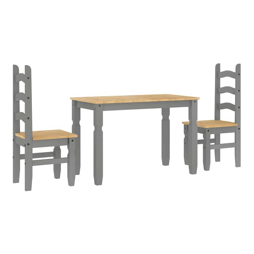 3 Piece Dining Set "PANAMA" Solid Wood Pine 112 cm