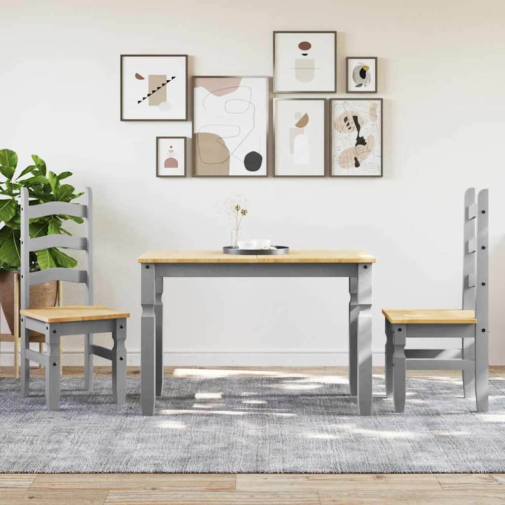 3 Piece Dining Set "PANAMA" Solid Wood Pine 112 cm