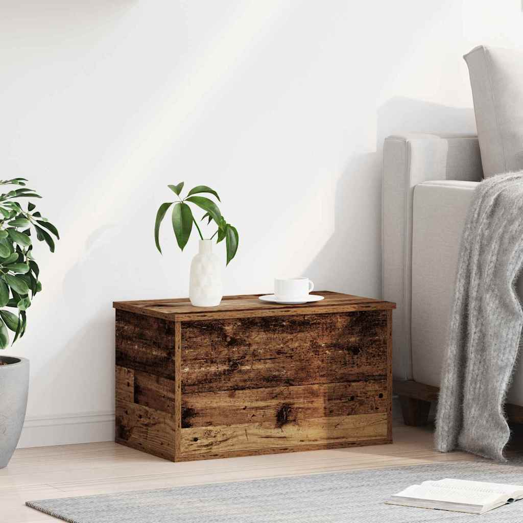 vidaXL Storage Box Old Wood 60 x 35 x 35 cm Engineered Wood 4