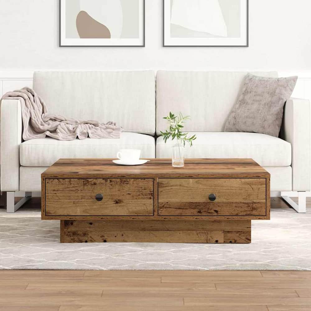 Coffee Table Engineered Wood Width 90 cm Old wood 28 cm 90 cm