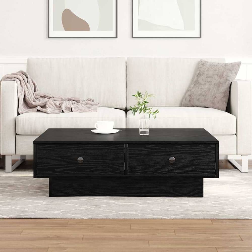 Coffee Table Engineered Wood Width 90 cm Black oak 28 cm 90 cm
