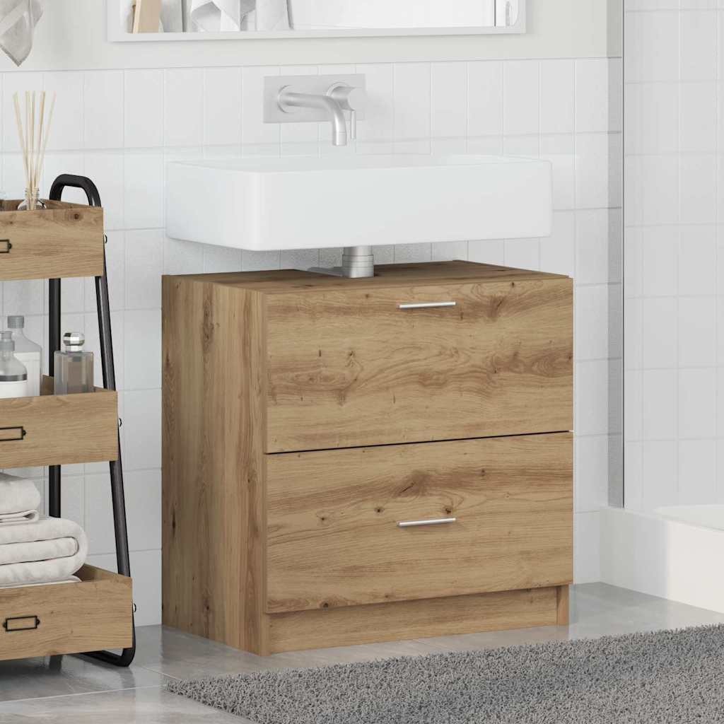 vidaXL Bathroom Cabinet Artisan Oak 59 x 37 x 59 cm Engineered wood 4