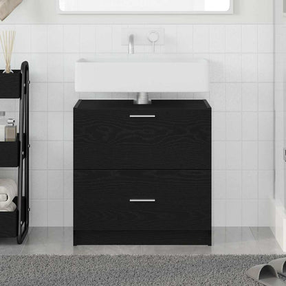 vidaXL Bathroom Cabinet Black Oak 59 x 37 x 59 cm Engineered wood 1