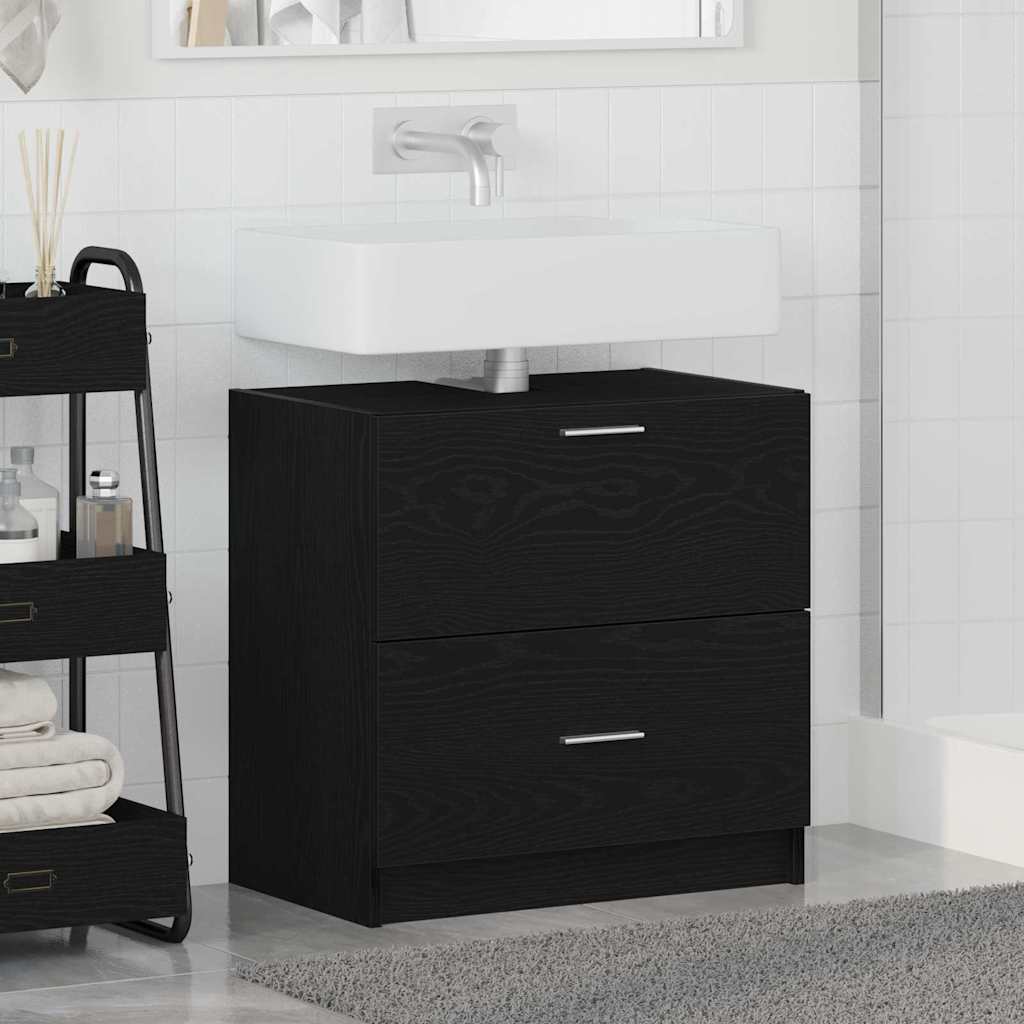 vidaXL Bathroom Cabinet Black Oak 59 x 37 x 59 cm Engineered wood 4