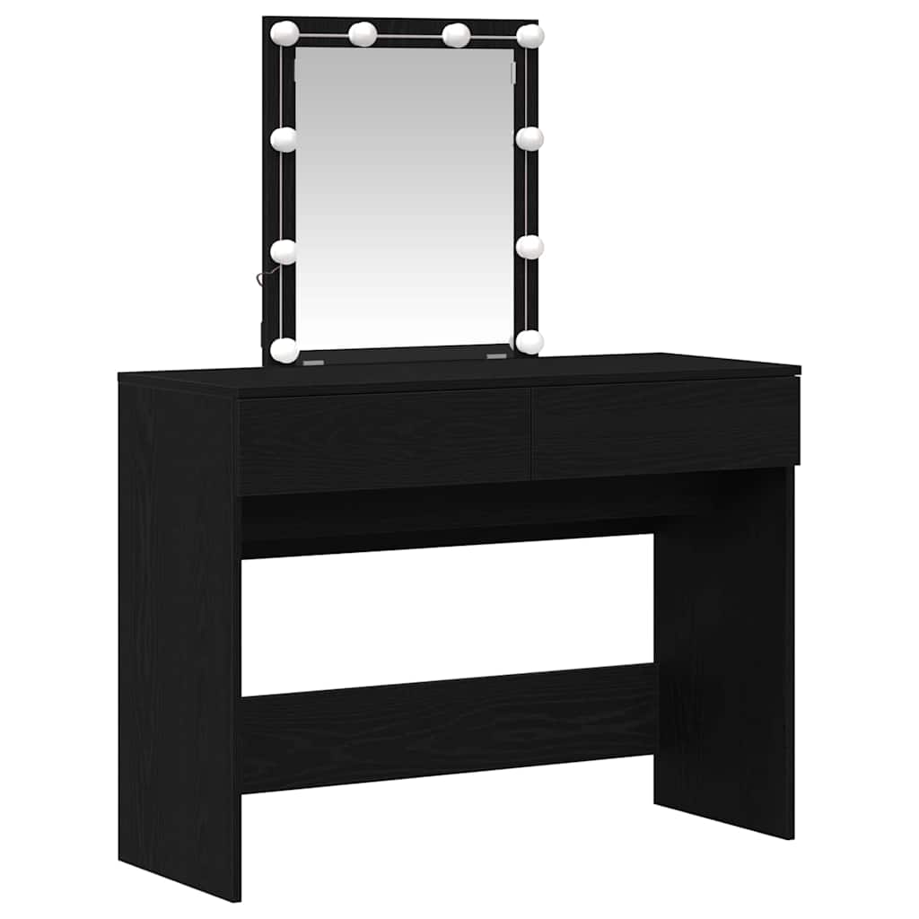 vidaXL Dressing Table Black Oak 100 x 40 x 130 cm Engineered Wood 4