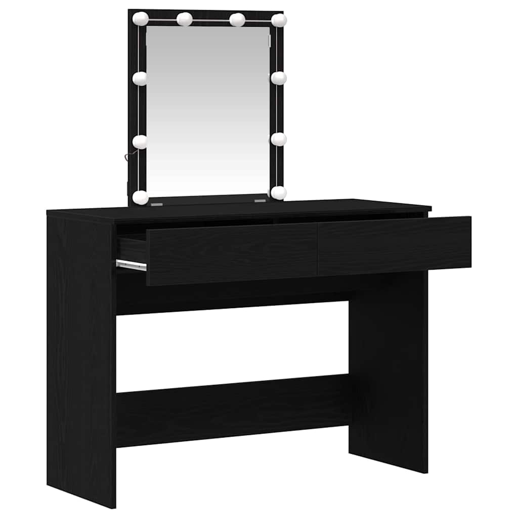 vidaXL Dressing Table Black Oak 100 x 40 x 130 cm Engineered Wood 5