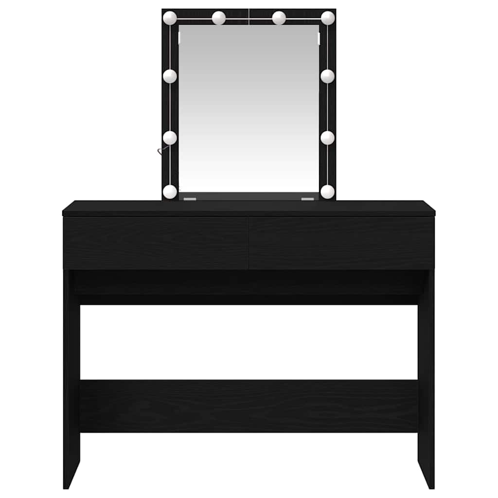 vidaXL Dressing Table Black Oak 100 x 40 x 130 cm Engineered Wood 6