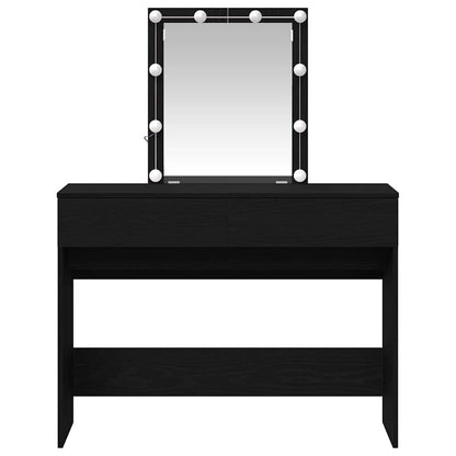vidaXL Dressing Table Black Oak 100 x 40 x 130 cm Engineered Wood 6