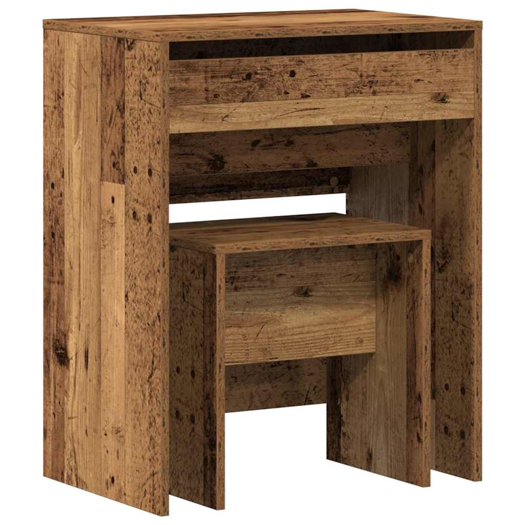 vidaXL Dressing Table 2 pcs Old Wood 60 x 40 x 75 cm Engineered Wood 2