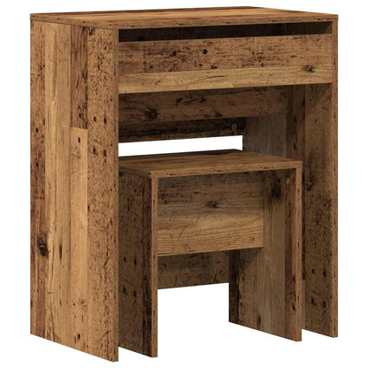vidaXL Dressing Table 2 pcs Old Wood 60 x 40 x 75 cm Engineered Wood 2