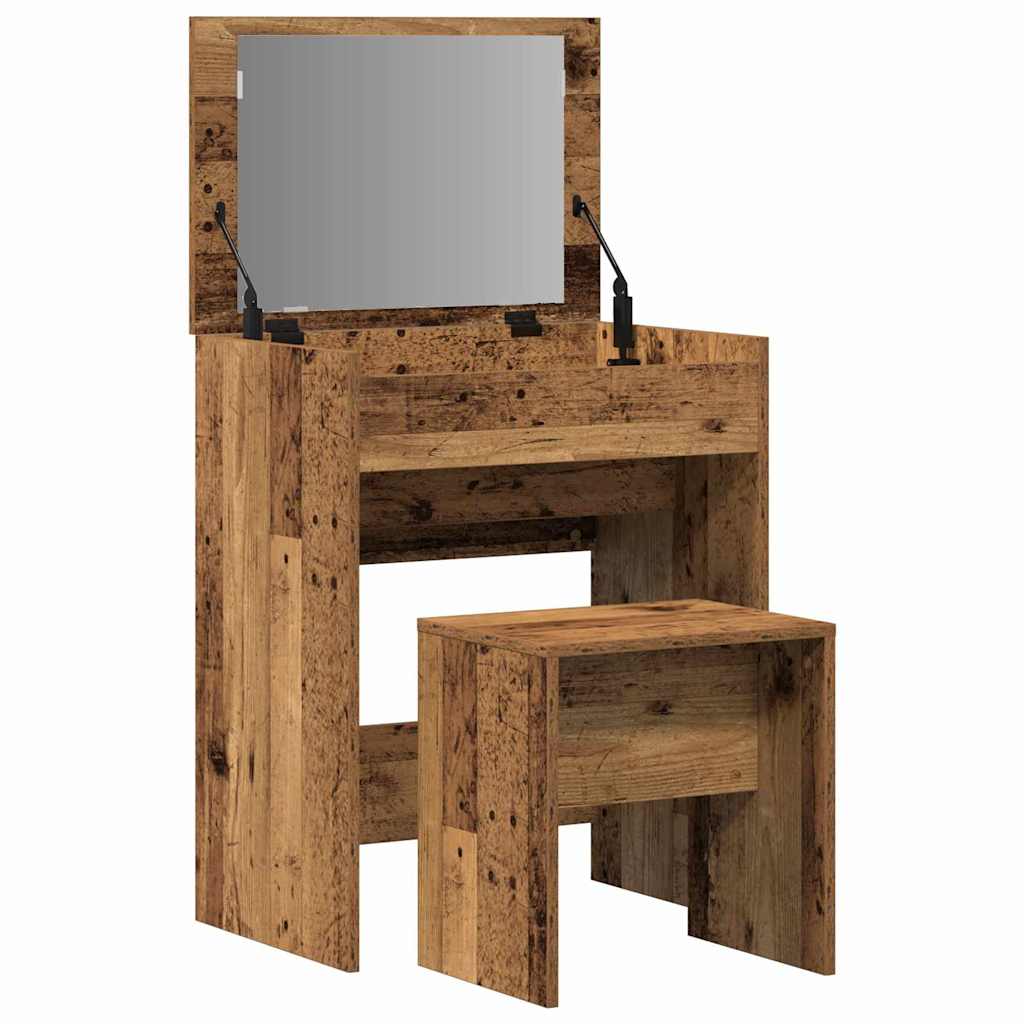 vidaXL Dressing Table 2 pcs Old Wood 60 x 40 x 75 cm Engineered Wood 5