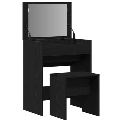 vidaXL Dressing Table 2 pcs Black oak 60 x 40 x 75 cm Engineered Wood 5