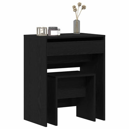 vidaXL Dressing Table 2 pcs Black oak 60 x 40 x 75 cm Engineered Wood 3