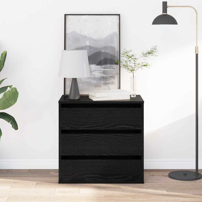 vidaXL Drawer Cabinet 3-Drawer Black 61 x 41 x 58 cm Engineered Wood 1