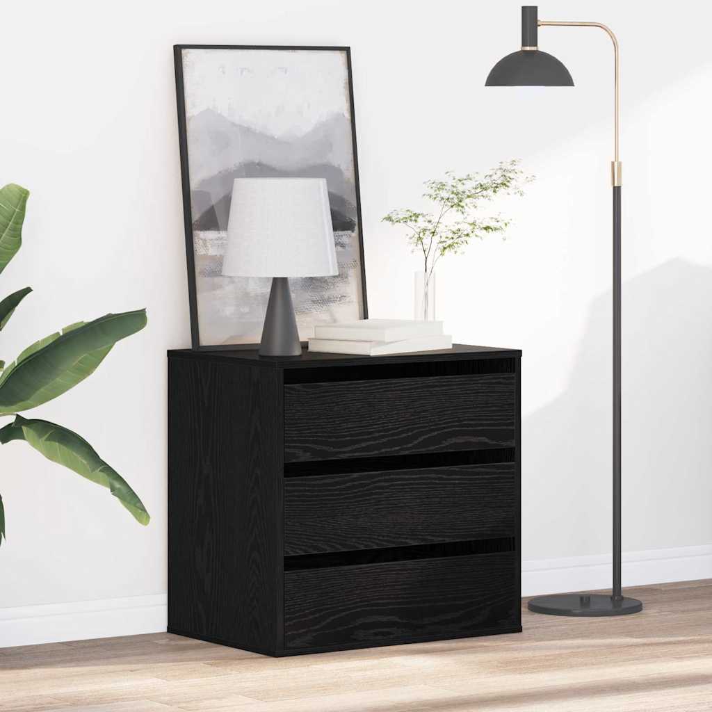 vidaXL Drawer Cabinet 3-Drawer Black 61 x 41 x 58 cm Engineered Wood 4