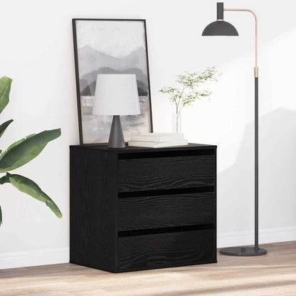 vidaXL Drawer Cabinet 3-Drawer Black 61 x 41 x 58 cm Engineered Wood 4