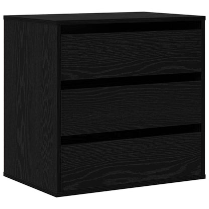 vidaXL Drawer Cabinet 3-Drawer Black 61 x 41 x 58 cm Engineered Wood 2
