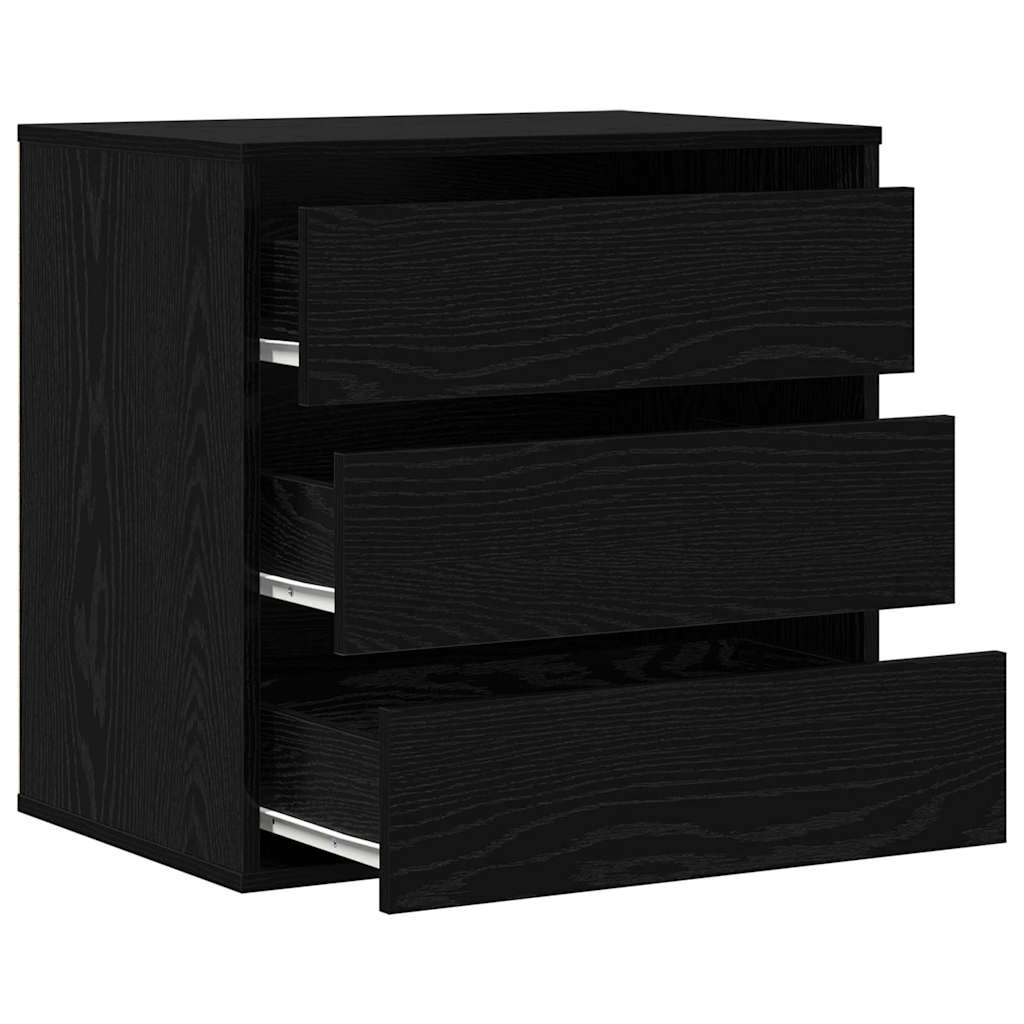 vidaXL Drawer Cabinet 3-Drawer Black 61 x 41 x 58 cm Engineered Wood 5