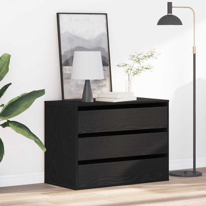 vidaXL Drawer Cabinet 3-Drawer Black 80 x 41 x 58 cm Engineered Wood 1