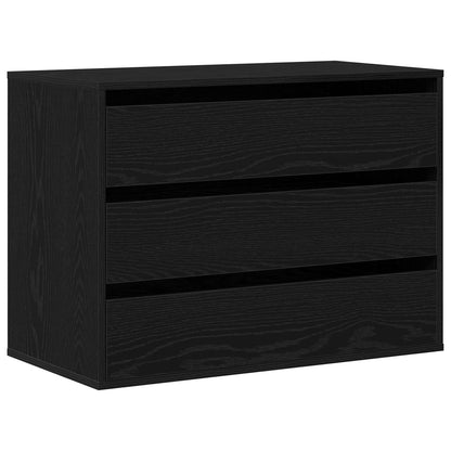 vidaXL Drawer Cabinet 3-Drawer Black 80 x 41 x 58 cm Engineered Wood 2