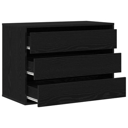 vidaXL Drawer Cabinet 3-Drawer Black 80 x 41 x 58 cm Engineered Wood 5