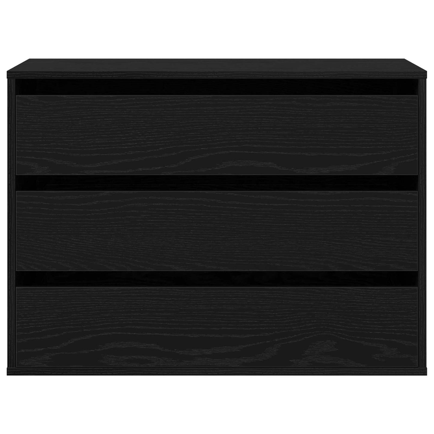 vidaXL Drawer Cabinet 3-Drawer Black 80 x 41 x 58 cm Engineered Wood 6