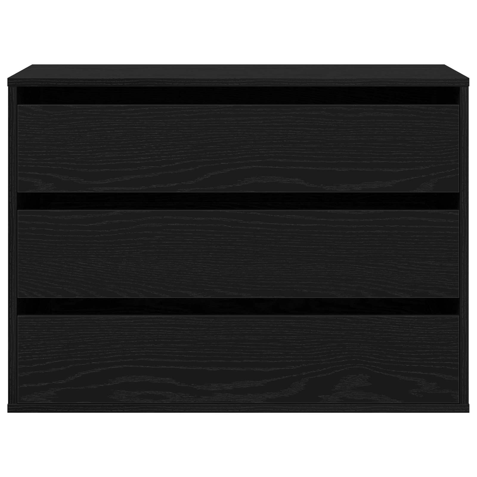 vidaXL Drawer Cabinet 3-Drawer Black 80 x 41 x 58 cm Engineered Wood 6