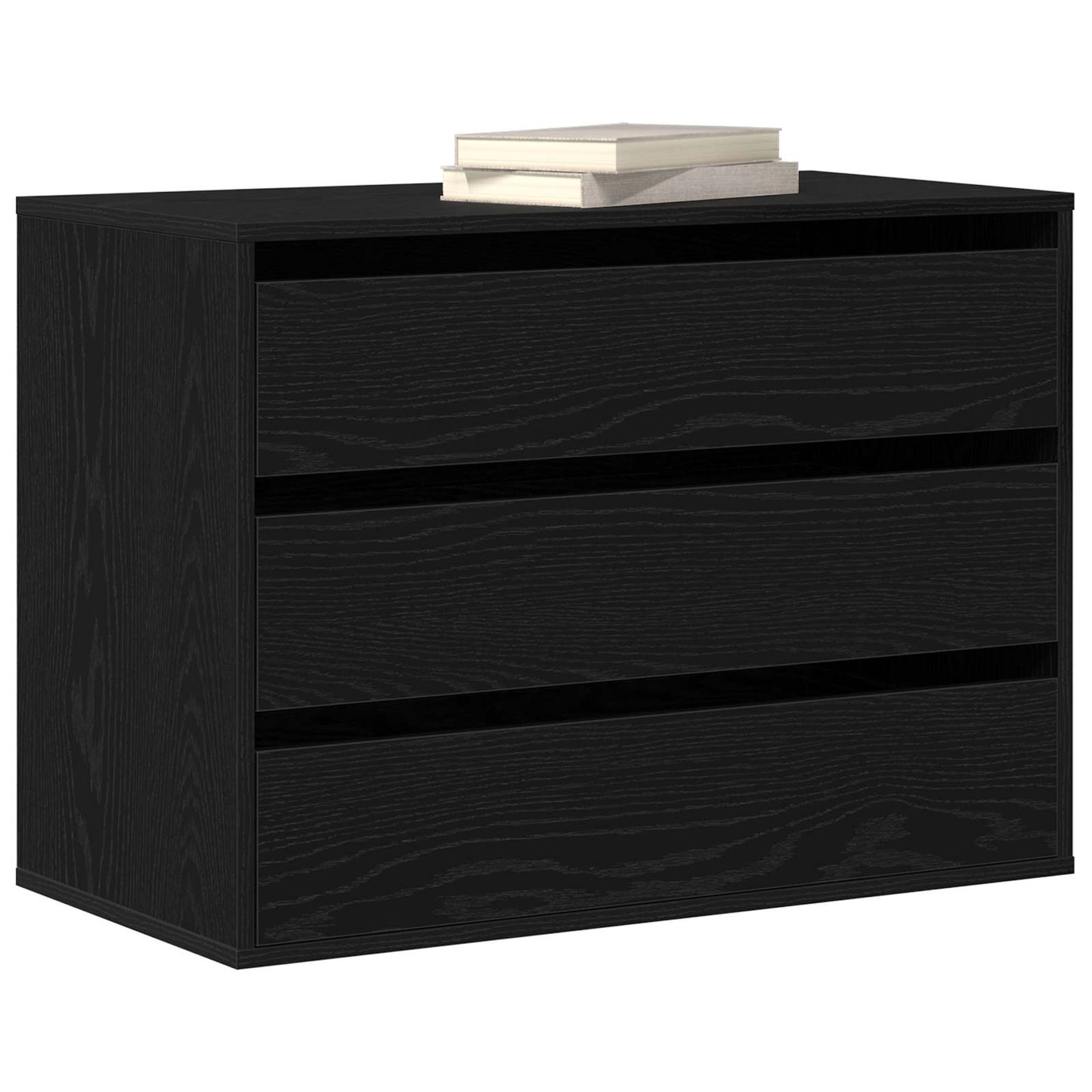 vidaXL Drawer Cabinet 3-Drawer Black 80 x 41 x 58 cm Engineered Wood 3