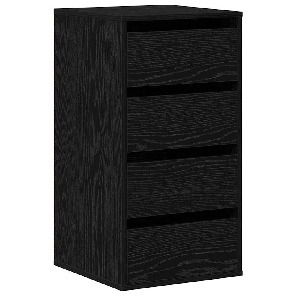 vidaXL Drawer Cabinet 3-Drawer Black 40 x 41 x 76 cm Engineered Wood 2