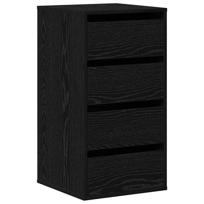 vidaXL Drawer Cabinet 3-Drawer Black 40 x 41 x 76 cm Engineered Wood 2