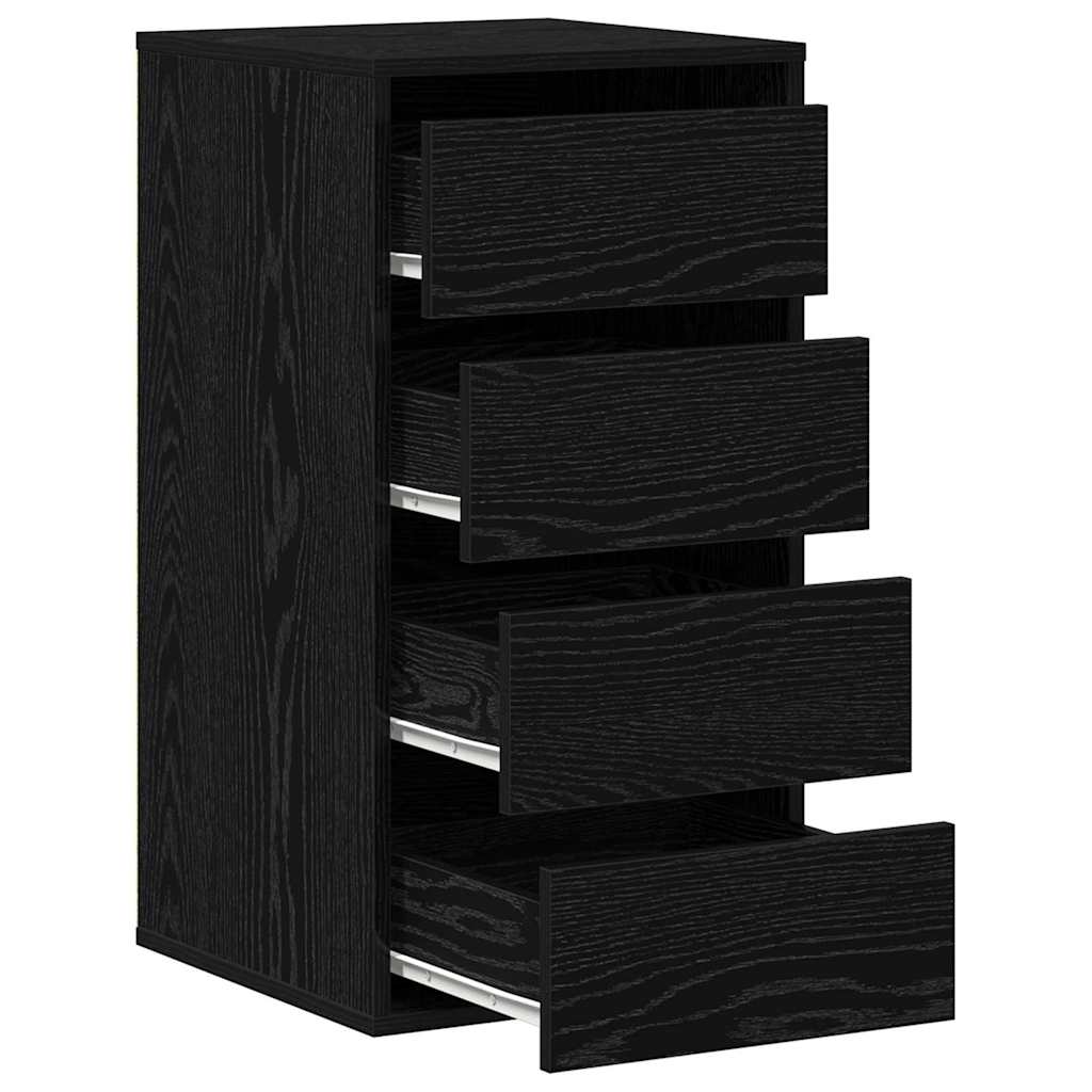 vidaXL Drawer Cabinet 3-Drawer Black 40 x 41 x 76 cm Engineered Wood 5