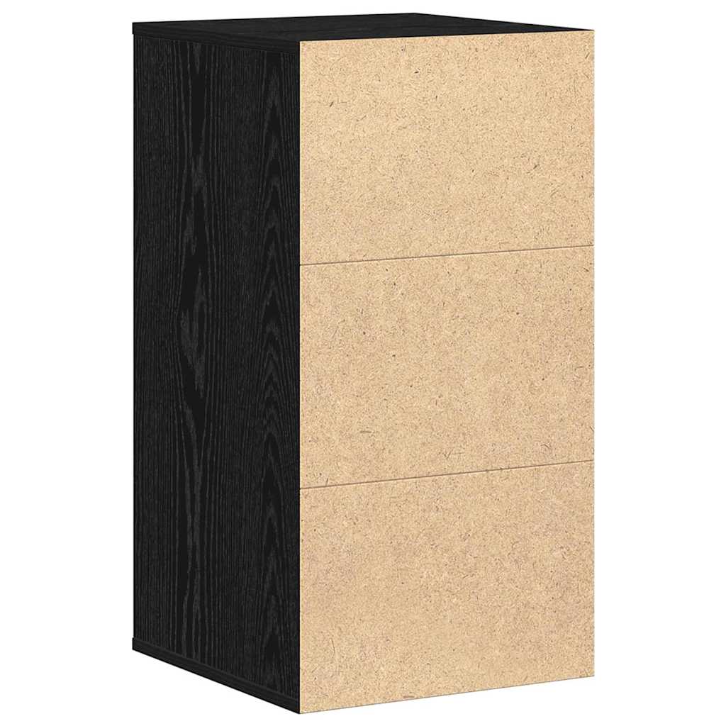 vidaXL Drawer Cabinet 3-Drawer Black 40 x 41 x 76 cm Engineered Wood 6
