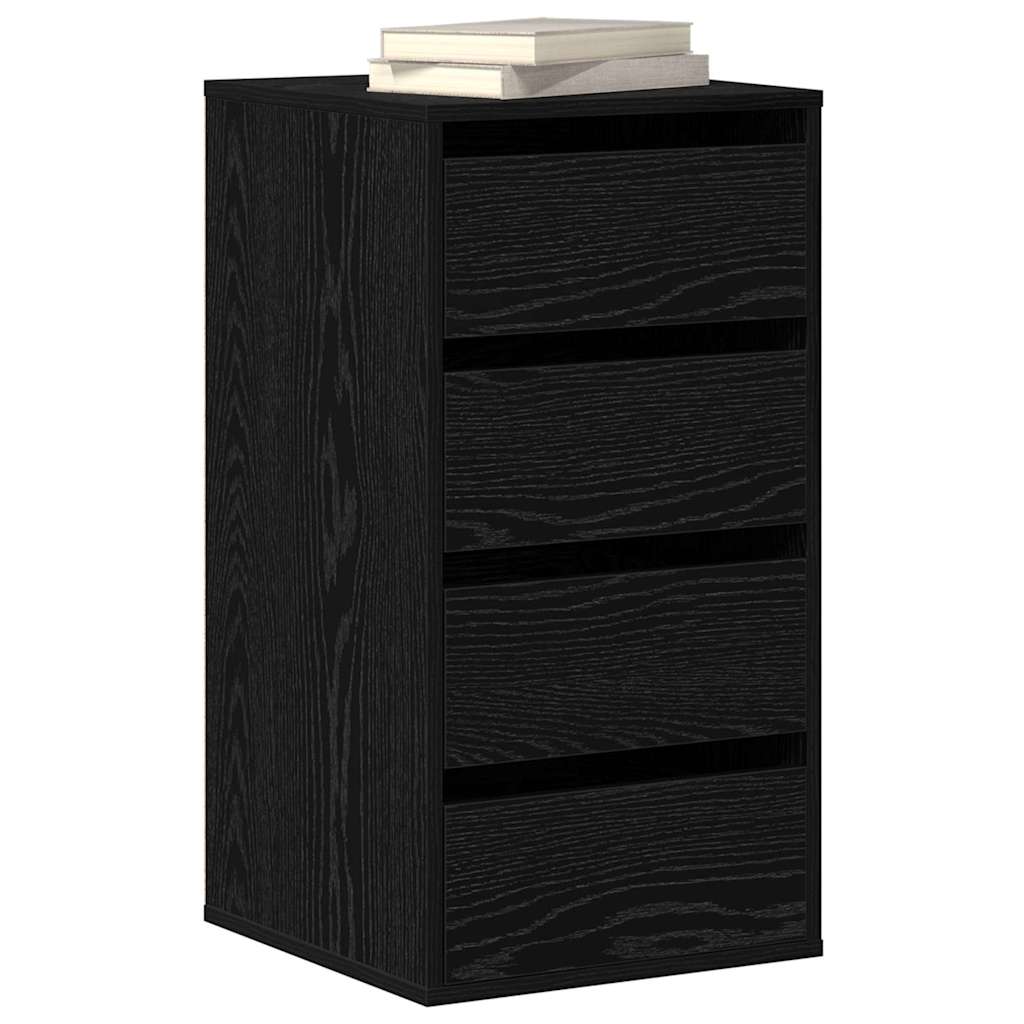 vidaXL Drawer Cabinet 3-Drawer Black 40 x 41 x 76 cm Engineered Wood 3