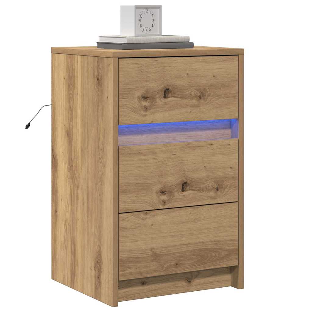 vidaXL Bedside Cabinet Artisan Oak 38 x 34 x 61 cm Engineered wood 3