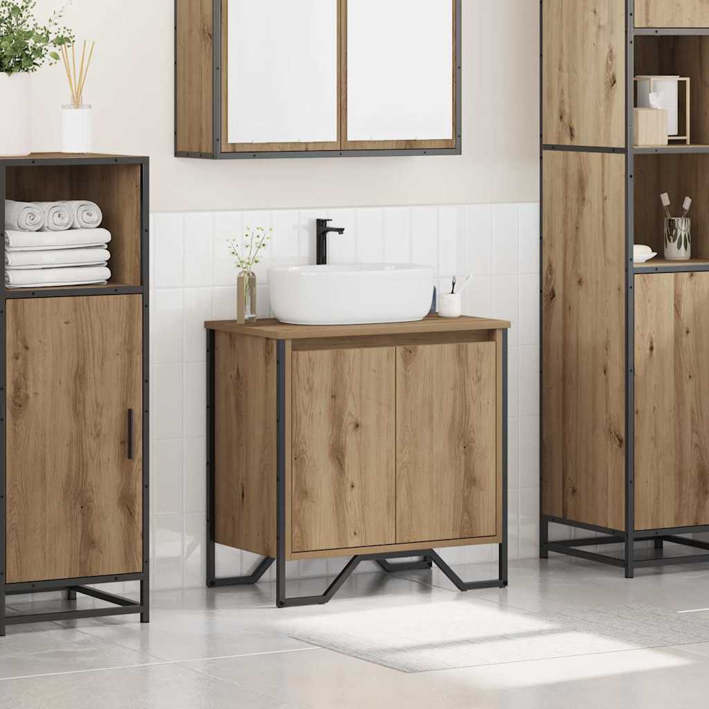 vidaXL Bathroom Sink Cabinet Artisan Oak 60 x 35 x 60 cm 4