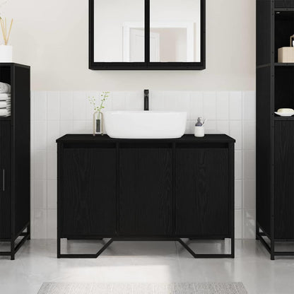 vidaXL Bathroom Sink Cabinet Black Oak 91 x 35 x 60 cm Engineered wood 1