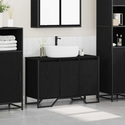 vidaXL Bathroom Sink Cabinet Black Oak 91 x 35 x 60 cm Engineered wood 4