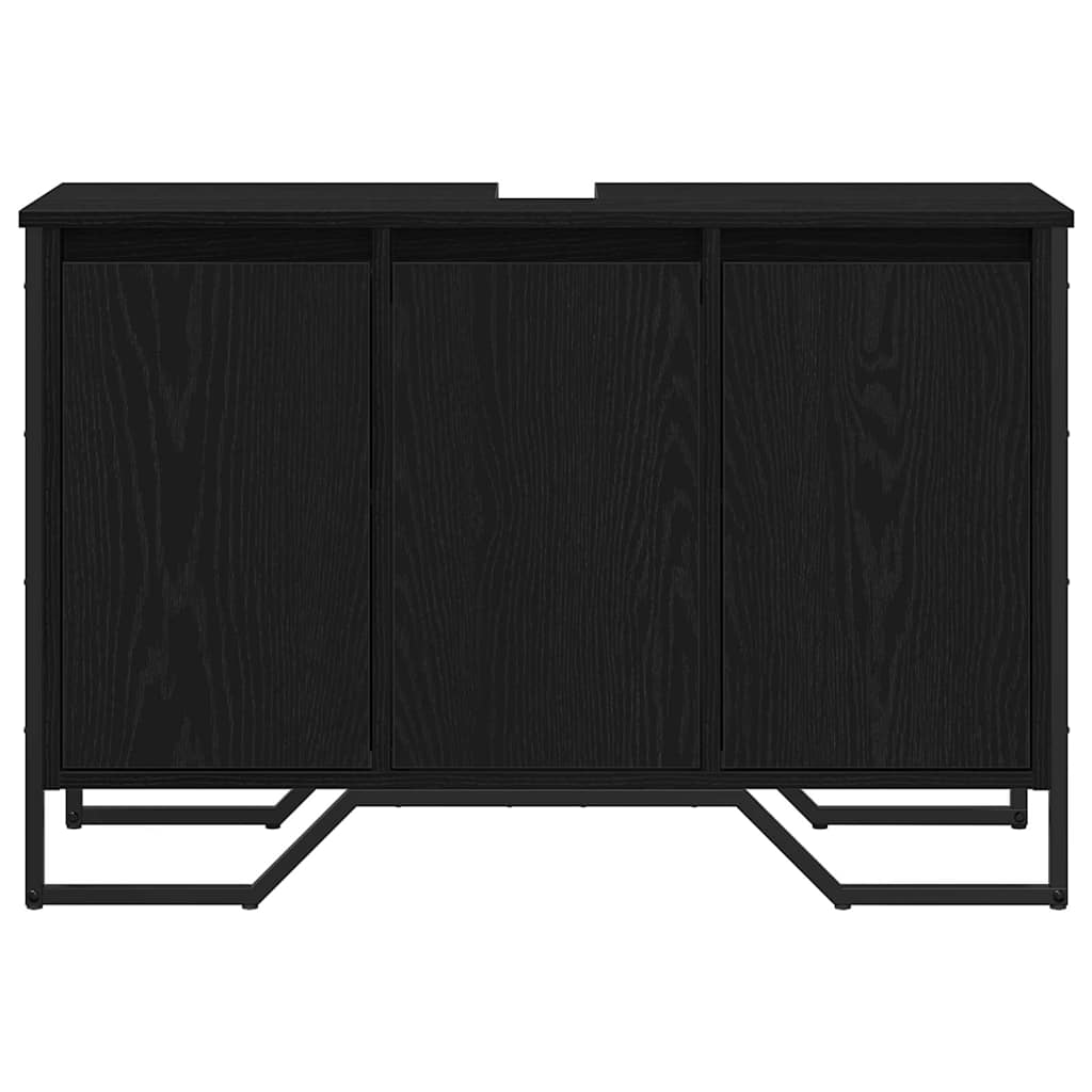 vidaXL Bathroom Sink Cabinet Black Oak 91 x 35 x 60 cm Engineered wood 5