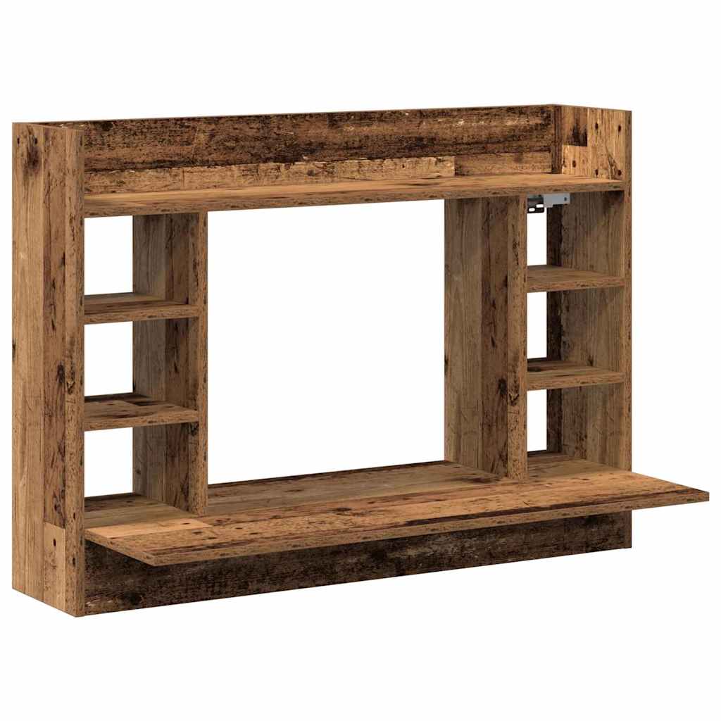vidaXL Wall-Mounted Desk Old wood 105 x 48 x 75 cm Engineered wood 2